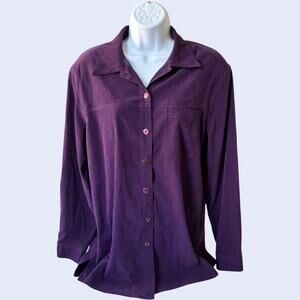 Allison Daley 14 Y2K Women's Button-Down Shirt Purple Shoulder Pads Regular
